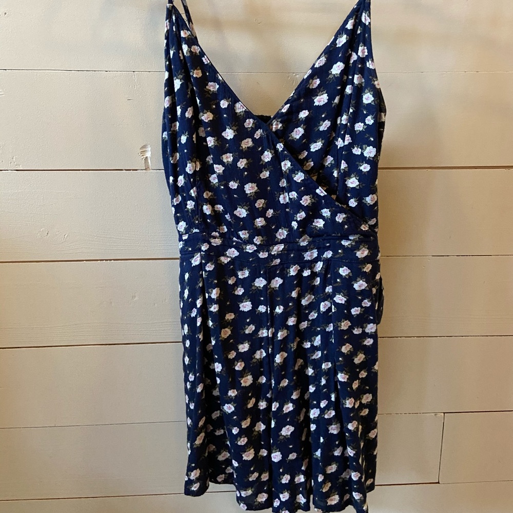 Blue floral romper